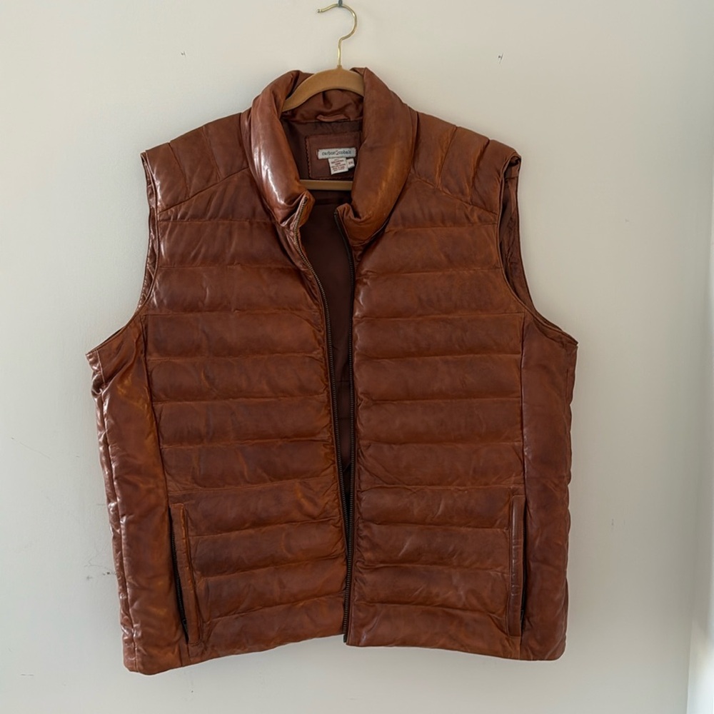 Carbon2Cobalt Men's Decompress Vest. 100% Leather. Tobacco. XXL. VG condition